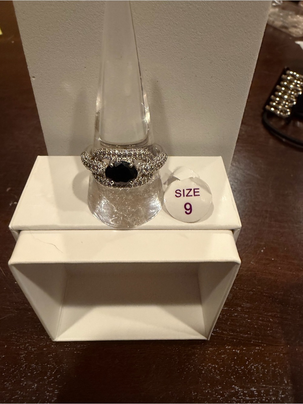 Black Onyx on Rhodium
